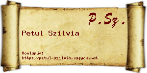 Petul Szilvia névjegykártya